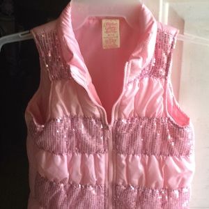 Girls pink sequin faded glory vest